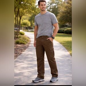 Weatherproof Mens Cargo Utility Pants Brown 40x30